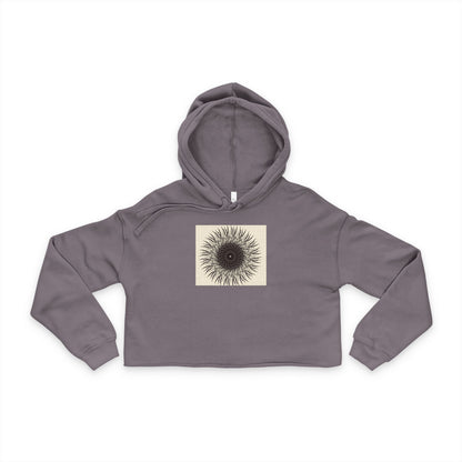 Chic Sunburst Cropped Hoodie | Trendy Women's Sweatshirt for Casual Outings, Fitness, Gifts, Summer Style, Unique Artwear