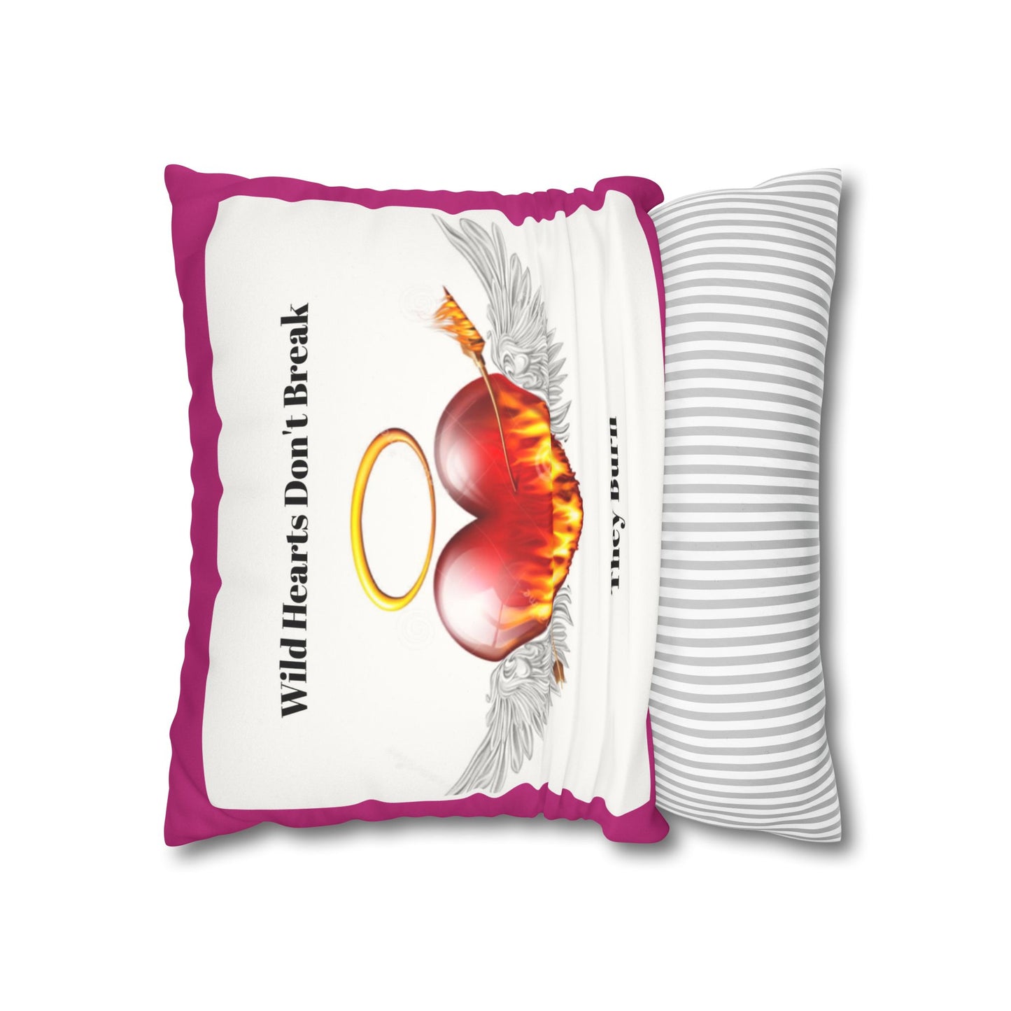 Wild Hearts Don't Break Faux Suede Pillowcase – Boho Decor for Heartfelt Spaces