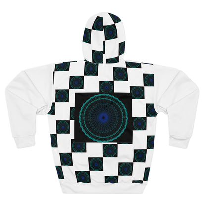 Geometric Pattern Pullover Hoodie, Unisex Abstract Sweatshirt, Chic Casual Wear, Cozy Layer, Gift for Her, Him, Fashion Statement