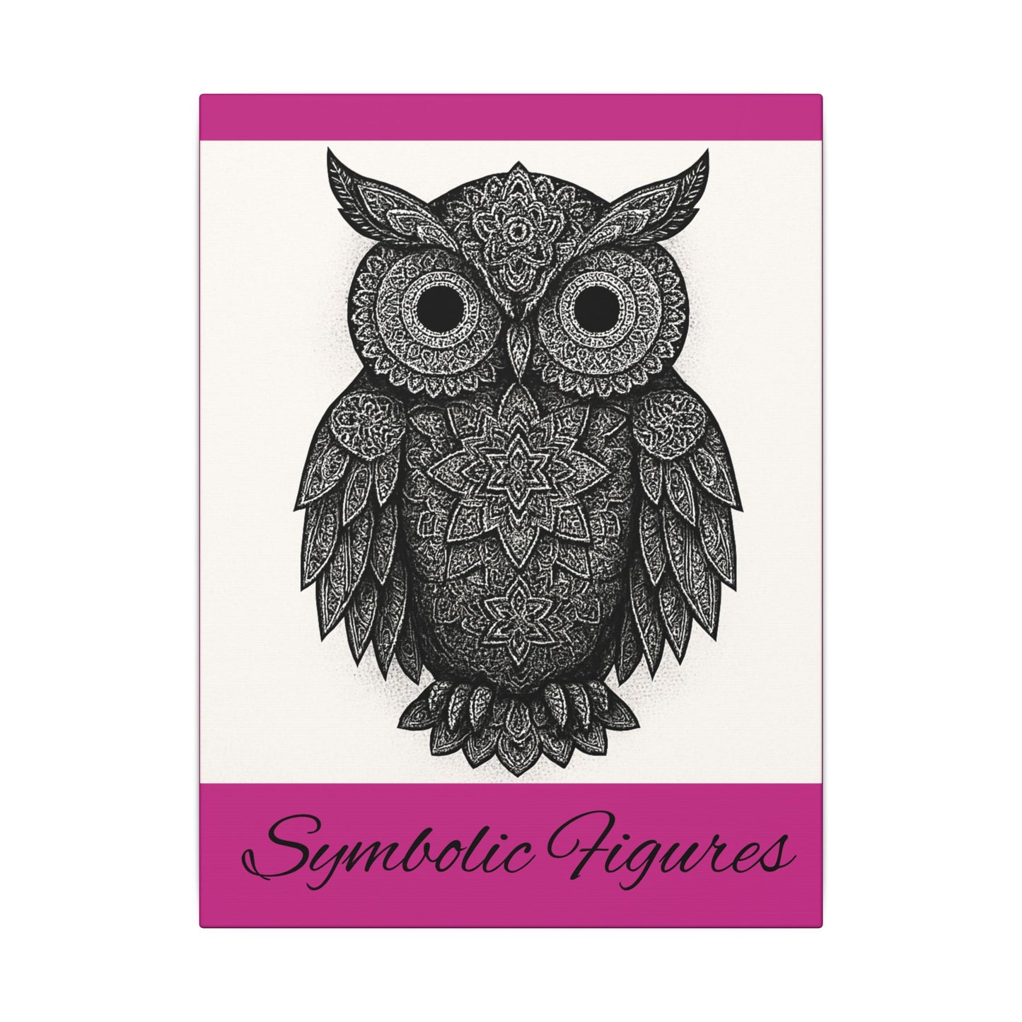 Owl Wall Art Canvas — 'Symbolic Figures' Matte Stretched Print