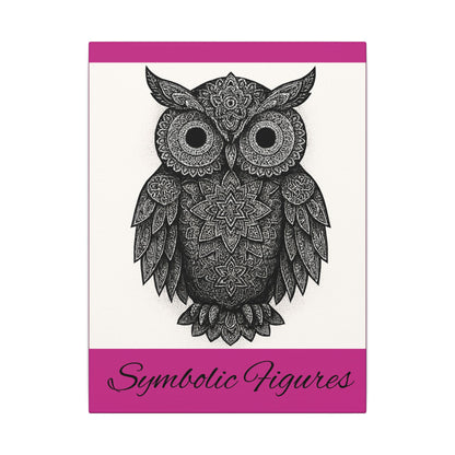 Owl Wall Art Canvas — 'Symbolic Figures' Matte Stretched Print