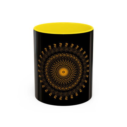 Mandala Pattern Accent Coffee Mug - 11oz & 15oz - Perfect Gift for Coffee Lovers