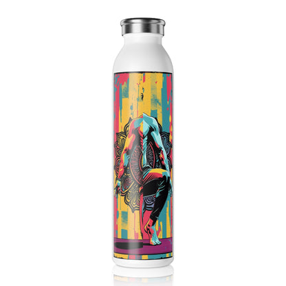 Vibrant Yoga Slim Water Bottle - Artistic Reusable Water Bottle, Eco-friendly Gift, Fitness Hydration, Art-inspired Flask, Colorful [...]