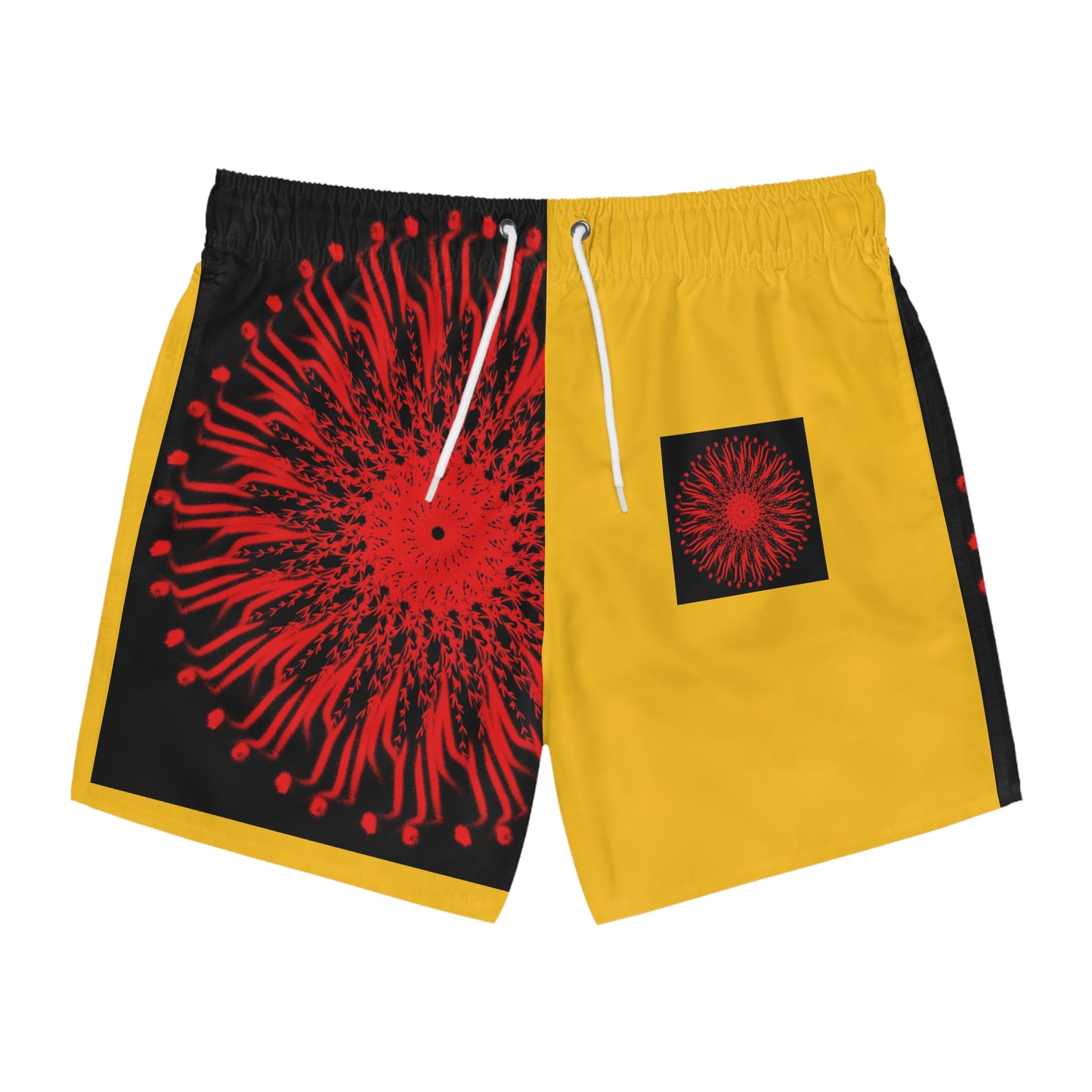 Vibrant Patterned Swim Trunks, Men's Beachwear, Summer Essentials, Pool Party Attire, Trendy Swimwear, Vacation Gear