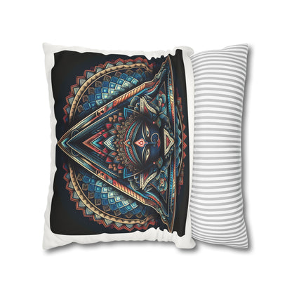 Bohemian Decorative Pillow, Square Faux Suede Cushion, Spiritual Home Décor, Mandala Art Accent Pillow, Unique Gift Idea