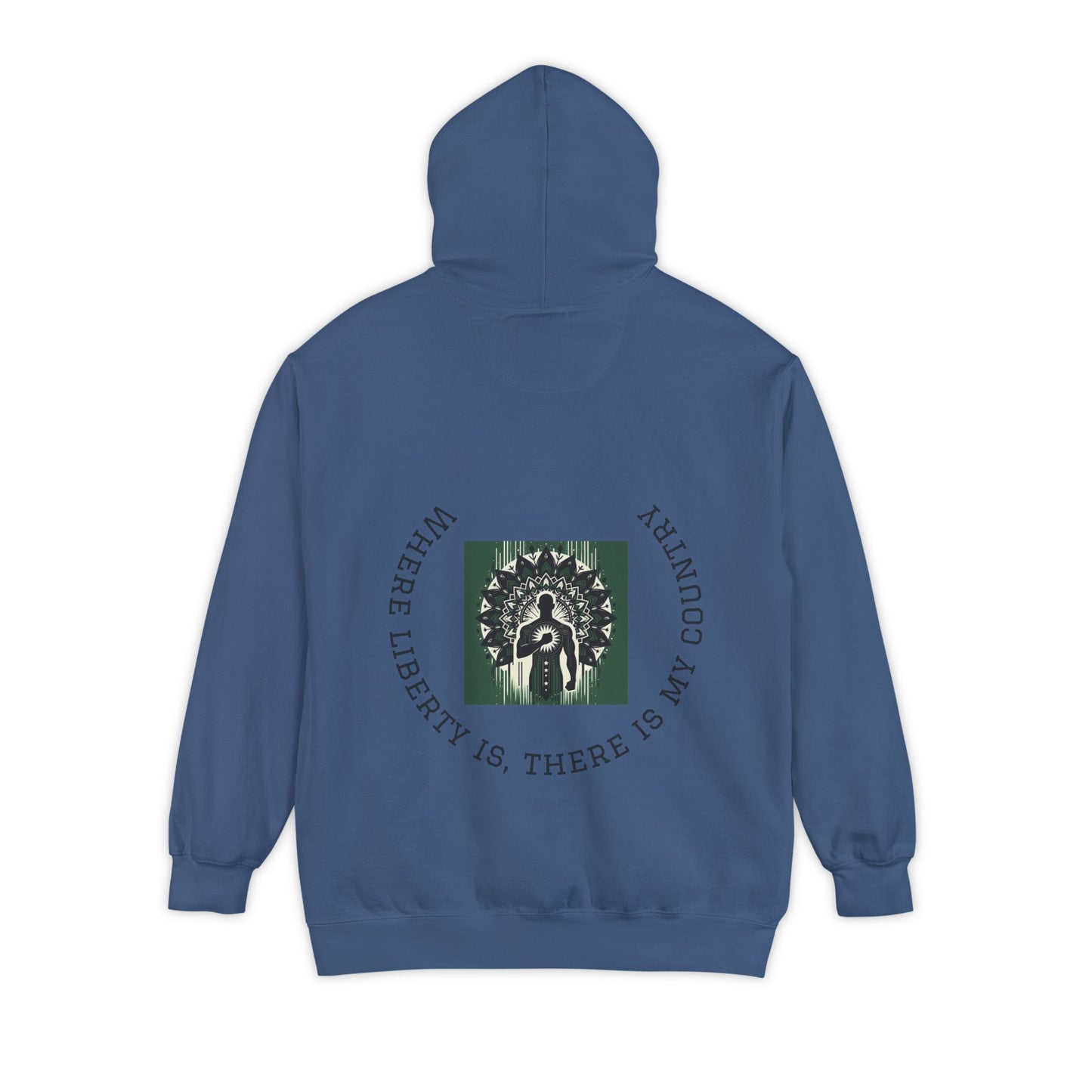 Patriotic Garment-Dyed Hoodie, Casual Sweatshirt, College Spirit Wear, Unisex Apparel, Comfortable Layering, Gift for Students