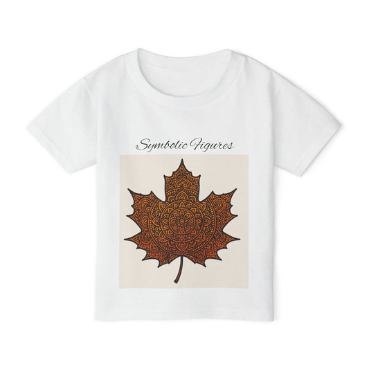Artistic Maple Leaf Toddler T-shirt, Unique Kids Tee, Nature-Inspired Shirt, Fall Dress-Up, Eco-Friendly Baby Clothes