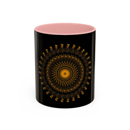 Mandala Pattern Accent Coffee Mug - 11oz & 15oz - Perfect Gift for Coffee Lovers