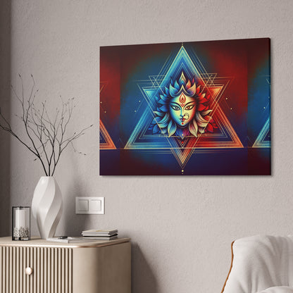 Durga Mandala Zen Triangle Canvas Print