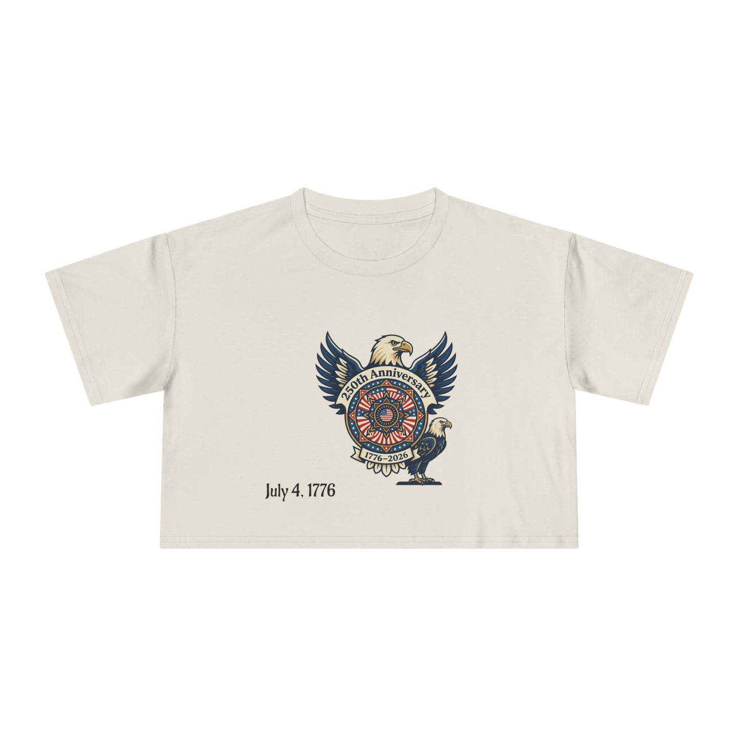 Patriotic Eagle Crop Tee – July 4, 1776 Independence Day Graphic