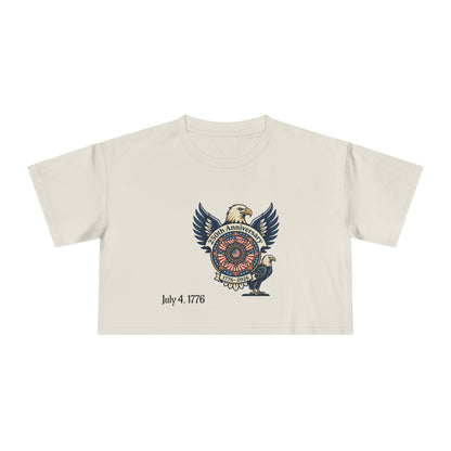 Patriotic Eagle Crop Tee – July 4, 1776 Independence Day Graphic