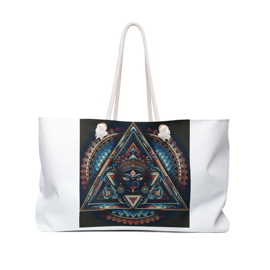 Spiritual Geometric Weekender Bag, Yoga Bag, Travel Tote, Boho Bag, Weekend Getaway Essential, Festival Accessory, Mindfulness Gift