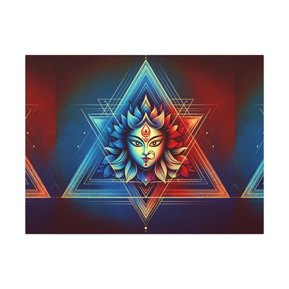 Durga Mandala Zen Triangle Canvas Print