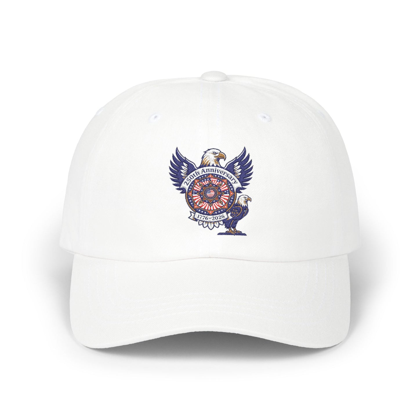 Dad Cap with Retro Eagle Crest Embroidered Patch