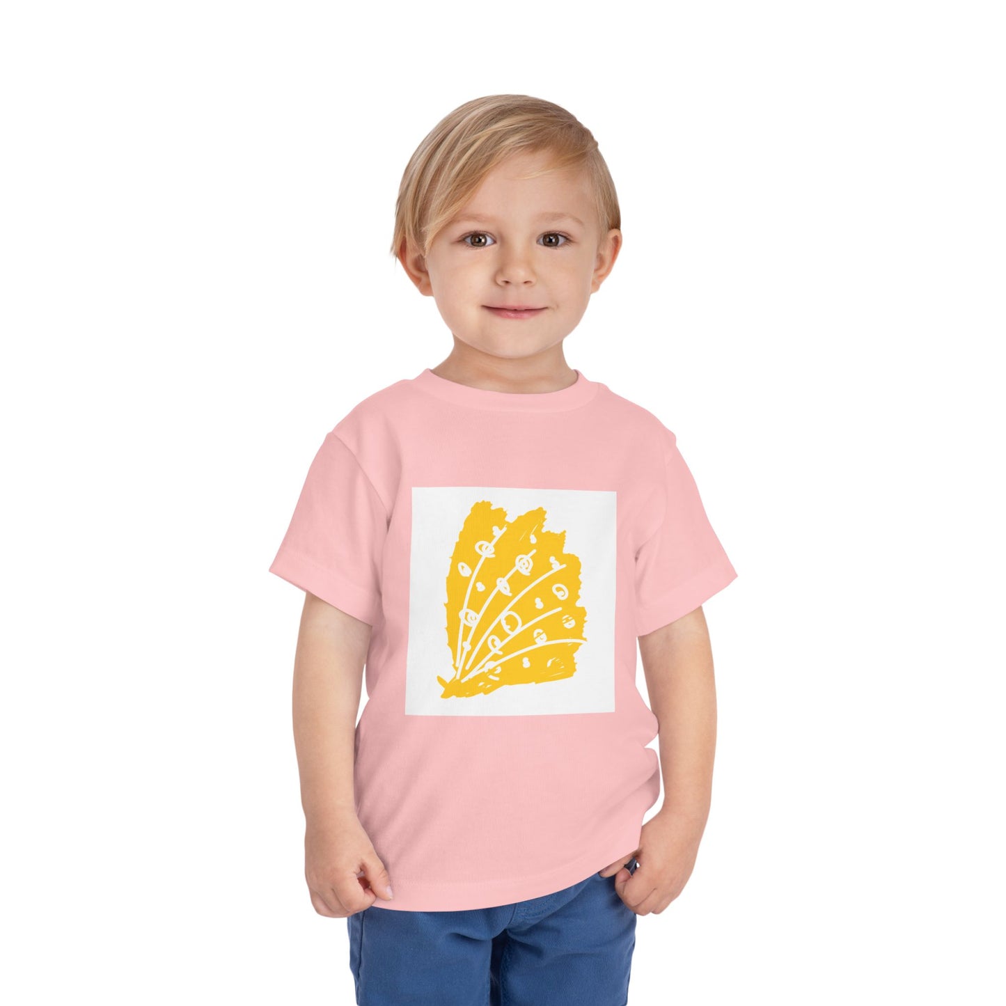 Sunny Leaf Toddler Tee, Cute Kid's Shirt, Summer Outfit, Nature Inspired Tee, Gift for Toddlers, Playtime Clothing, Eco-Friendly Tee