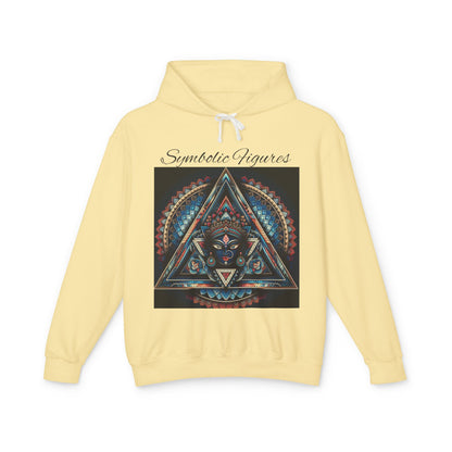 Vibrant Artistic Hoodie, Symbolic Figures Design, Lightweight Sweatshirt for Casual Wear, Unique Gift for Art Lovers, Cozy Unisex Clothing