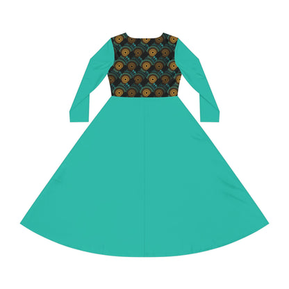 Elegant Women's Long Sleeve Dance Dress, Bohemian Fashion, Unique Dancewear, Party Dress, Special Occasion Outfit, Custom Style