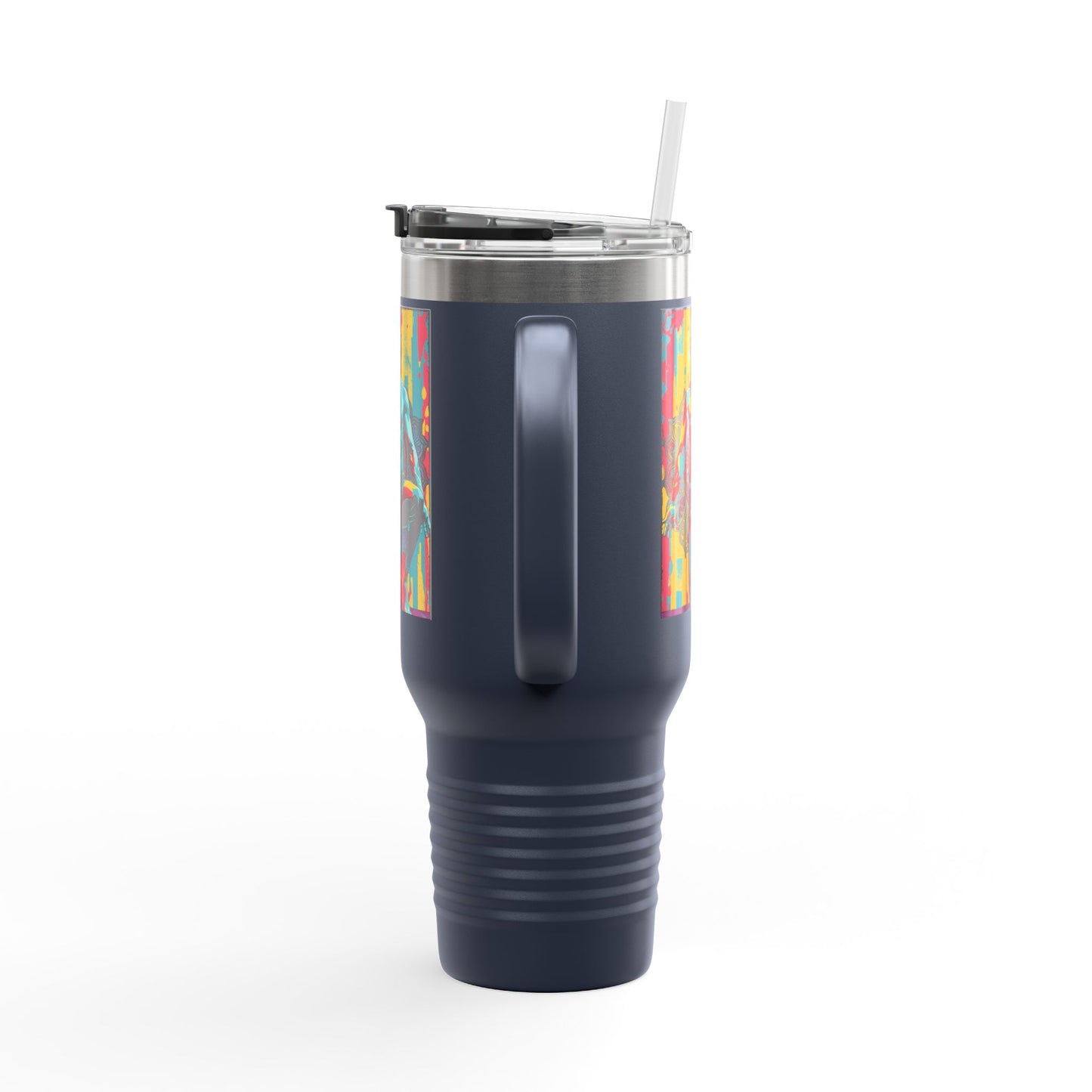 Colorful Insulated Travel Mug | 40oz, Travel Cup for Coffee, Vibrant Drinkware, Fitness Mug, Gifts for Him, Art Travel Mug