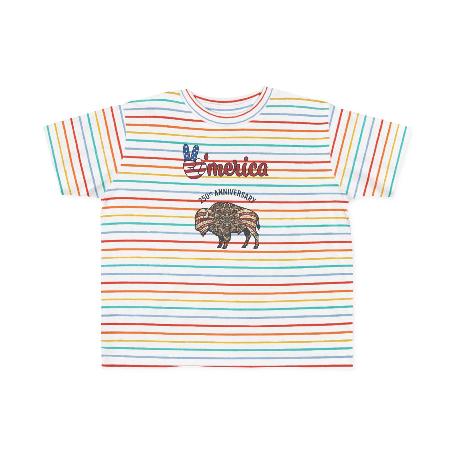 'Merica Bison Toddler Tee — Patriotic 4th of July Baby Shirt