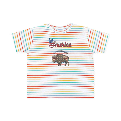 'Merica Bison Toddler Tee — Patriotic 4th of July Baby Shirt