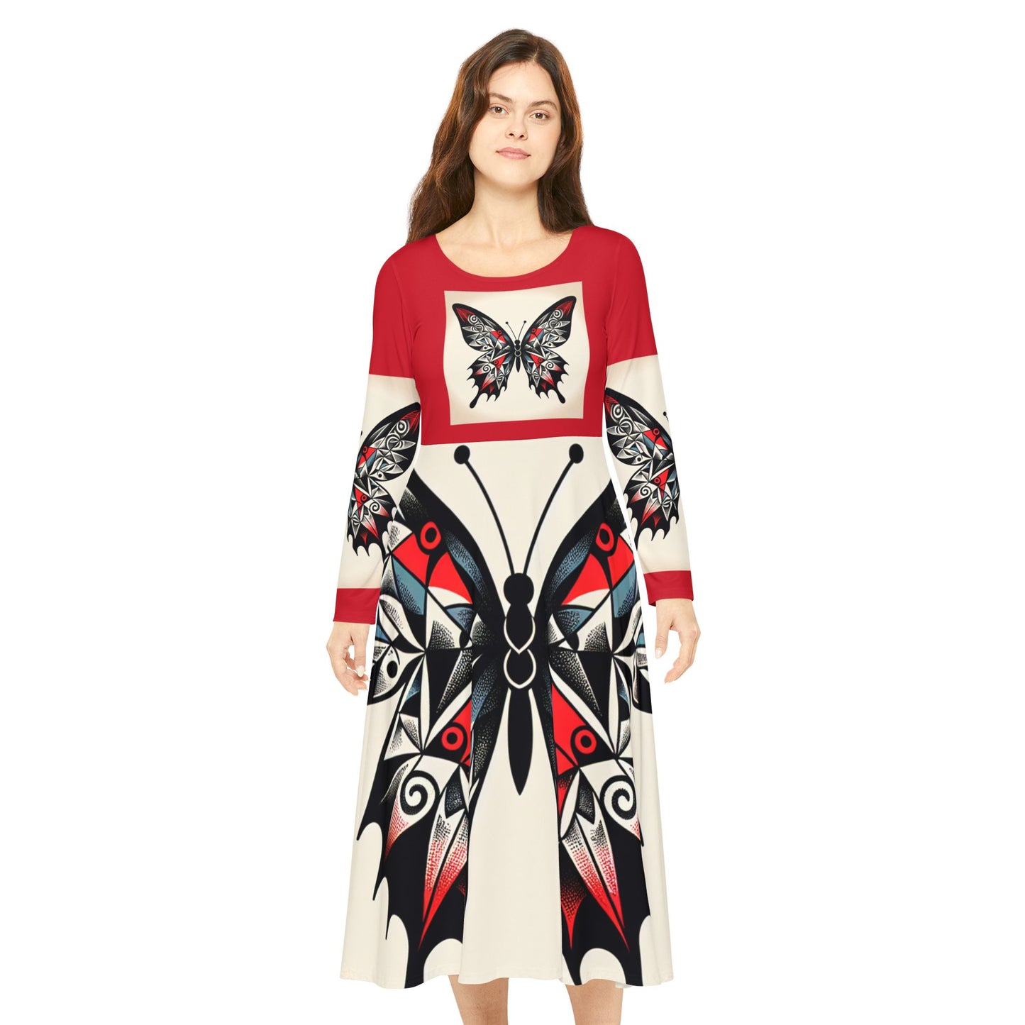 Women's Long Sleeve Dance Dress with Eye-Catching Butterfly Design - Ideal for Recitals, Spring Festivities, or Casual Wear, Dance [...]