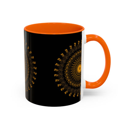 Mandala Pattern Accent Coffee Mug - 11oz & 15oz - Perfect Gift for Coffee Lovers