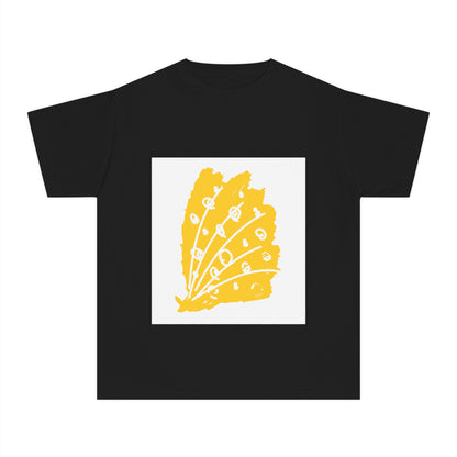 Sunny Leaf Youth Tee, Casual Summer T-Shirt, Nature Inspired Youth Shirt, Gifts for Kids, Eco-Friendly Apparel