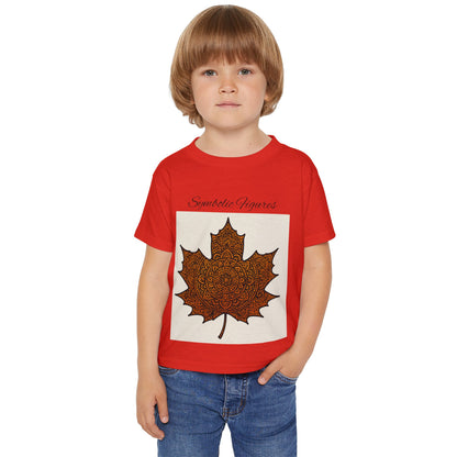 Artistic Maple Leaf Toddler T-shirt, Unique Kids Tee, Nature-Inspired Shirt, Fall Dress-Up, Eco-Friendly Baby Clothes