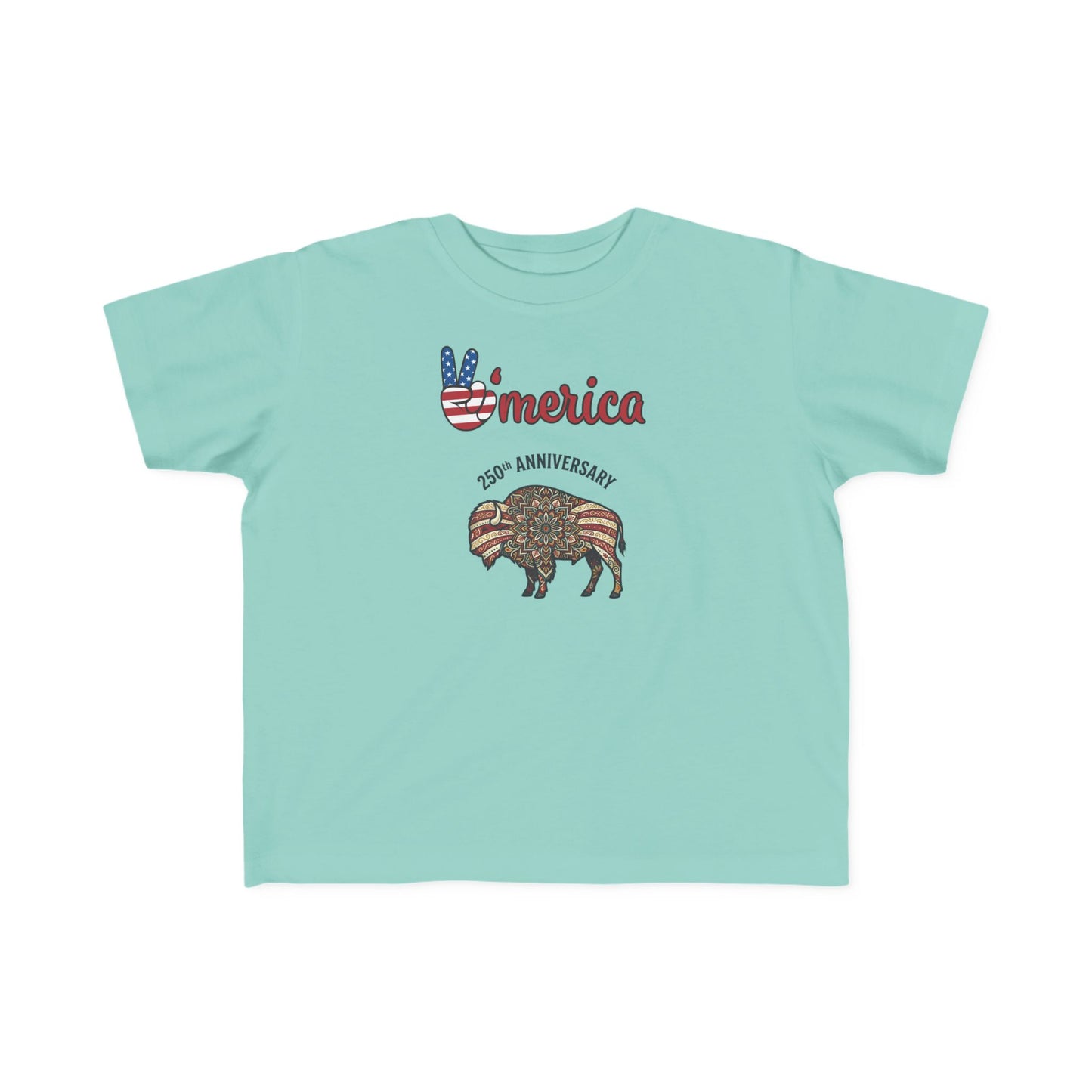 'Merica Bison Toddler Tee — Patriotic 4th of July Baby Shirt