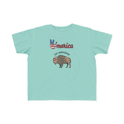 'Merica Bison Toddler Tee — Patriotic 4th of July Baby Shirt