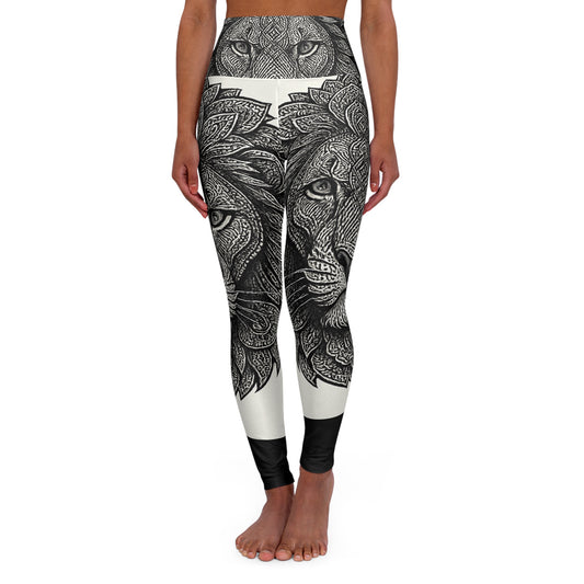 Yoga Leggings - Mandala Lion Print