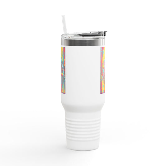 Colorful Insulated Travel Mug | 40oz, Travel Cup for Coffee, Vibrant Drinkware, Fitness Mug, Gifts for Him, Art Travel Mug