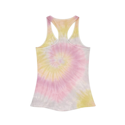 Vibrant Tie Dye Racerback Tank Top, Boho Summer Top, Festival Wear, Yoga Shirt, Beach Outfit, Art-Inspired Activewear