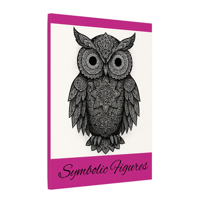 Owl Wall Art Canvas — 'Symbolic Figures' Matte Stretched Print