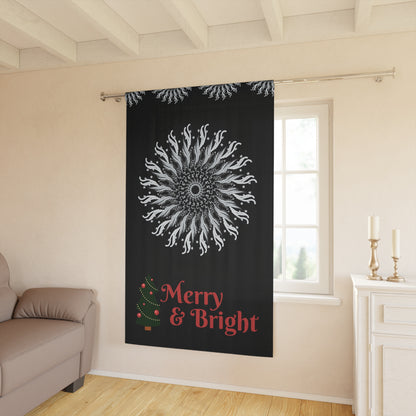 Holiday Curtain Panel — Red Mandala Christmas Tree Window Curtain