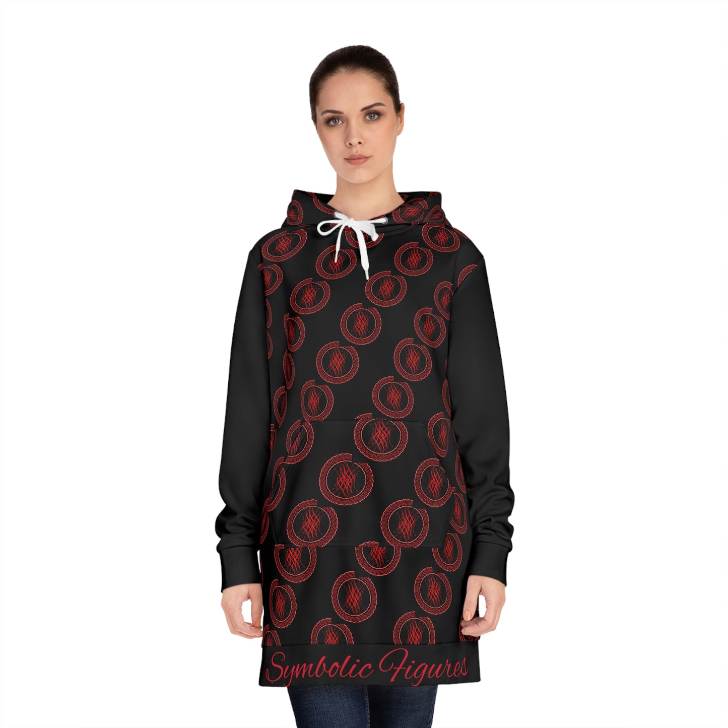Symbolic Figures Women's Hoodie Dress - Cozy, Stylish, Perfect for Casual Days, Gifts, Festivals, and Lounging