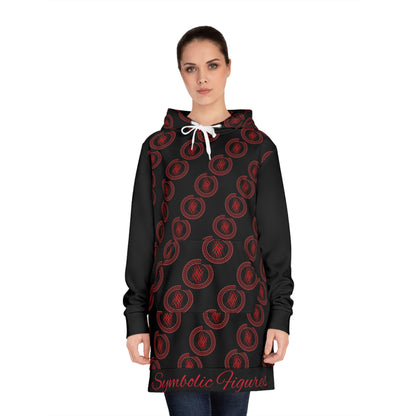 Symbolic Figures Women's Hoodie Dress - Cozy, Stylish, Perfect for Casual Days, Gifts, Festivals, and Lounging