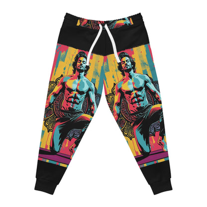 Vibrant Artistic Joggers with Graphic Print, Trendy Workout Pants for Fitness, Casual Wear, Unique Gift for Athletes, Stylish Loungewear