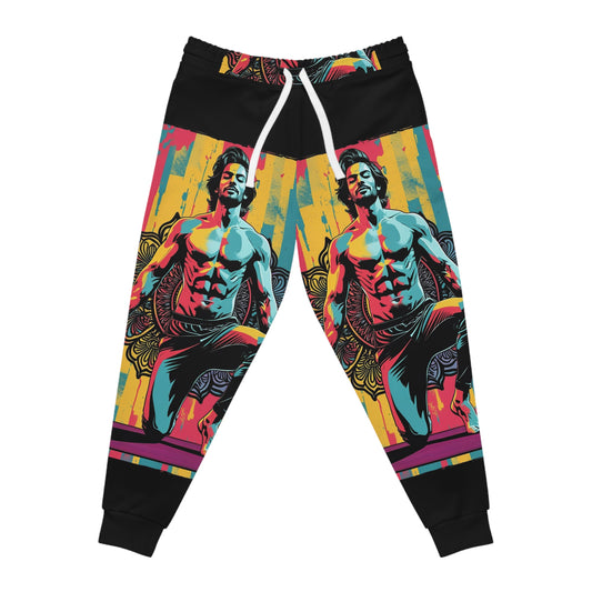 Vibrant Artistic Joggers with Graphic Print, Trendy Workout Pants for Fitness, Casual Wear, Unique Gift for Athletes, Stylish Loungewear