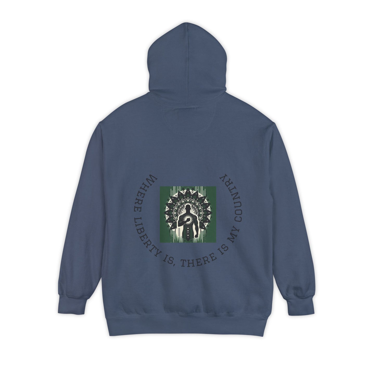 Patriotic Garment-Dyed Hoodie, Casual Sweatshirt, College Spirit Wear, Unisex Apparel, Comfortable Layering, Gift for Students