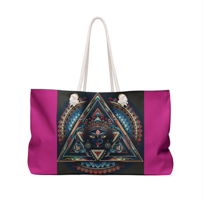 Boho Weekender Bag with Mandala Design, Yoga Travel Tote, Gym Bag, Overnight Essentials, Festival Accessory, Spiritual Gift