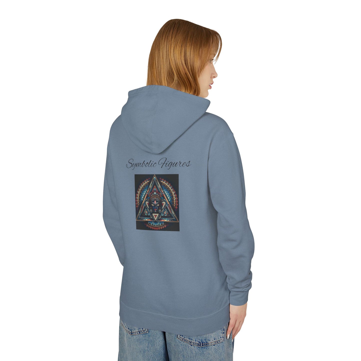 Vibrant Artistic Hoodie, Symbolic Figures Design, Lightweight Sweatshirt for Casual Wear, Unique Gift for Art Lovers, Cozy Unisex Clothing