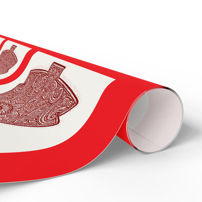 Christmas Tree Wrapping Paper - Red Square Holiday Gift Wrap