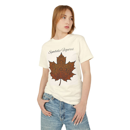 Garment-Dyed T-Shirt with Leaf Design, Casual Unisex Tee, Nature Lover Shirt, Gift for Friends, Fall Fashion Style