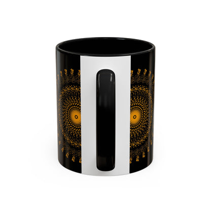 Mandala Pattern Accent Coffee Mug - 11oz & 15oz - Perfect Gift for Coffee Lovers