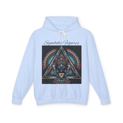 Vibrant Artistic Hoodie, Symbolic Figures Design, Lightweight Sweatshirt for Casual Wear, Unique Gift for Art Lovers, Cozy Unisex Clothing