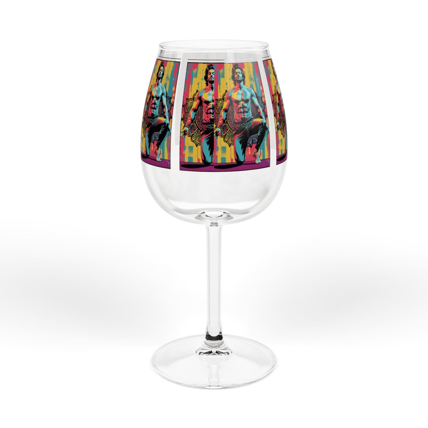 Vibrant Artistic Wine Glass, Unique Gift for Wine Lovers, Colorful 12oz Glassware, Fun Home Decor, Celebration Drinkware