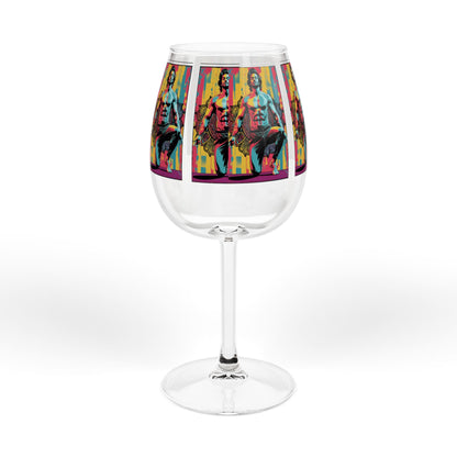 Vibrant Artistic Wine Glass, Unique Gift for Wine Lovers, Colorful 12oz Glassware, Fun Home Decor, Celebration Drinkware