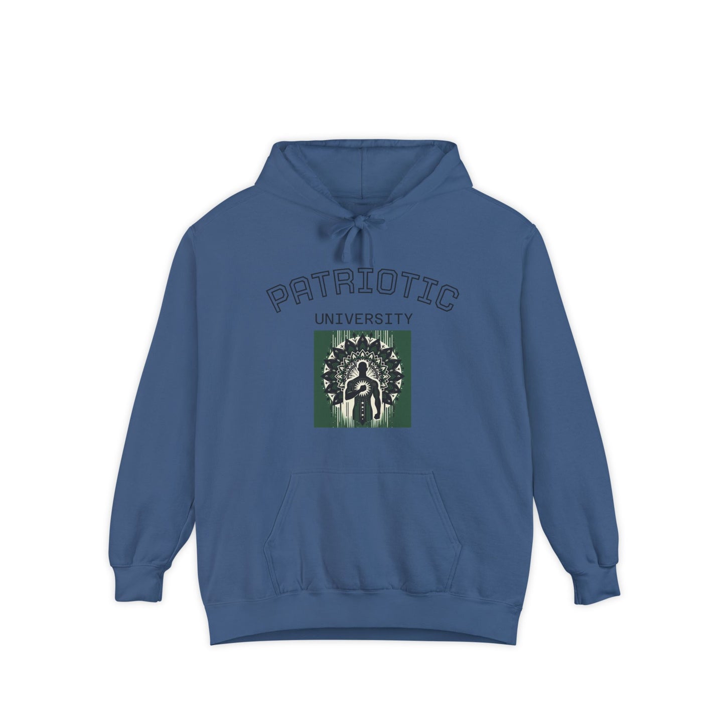 Patriotic Garment-Dyed Hoodie, Casual Sweatshirt, College Spirit Wear, Unisex Apparel, Comfortable Layering, Gift for Students