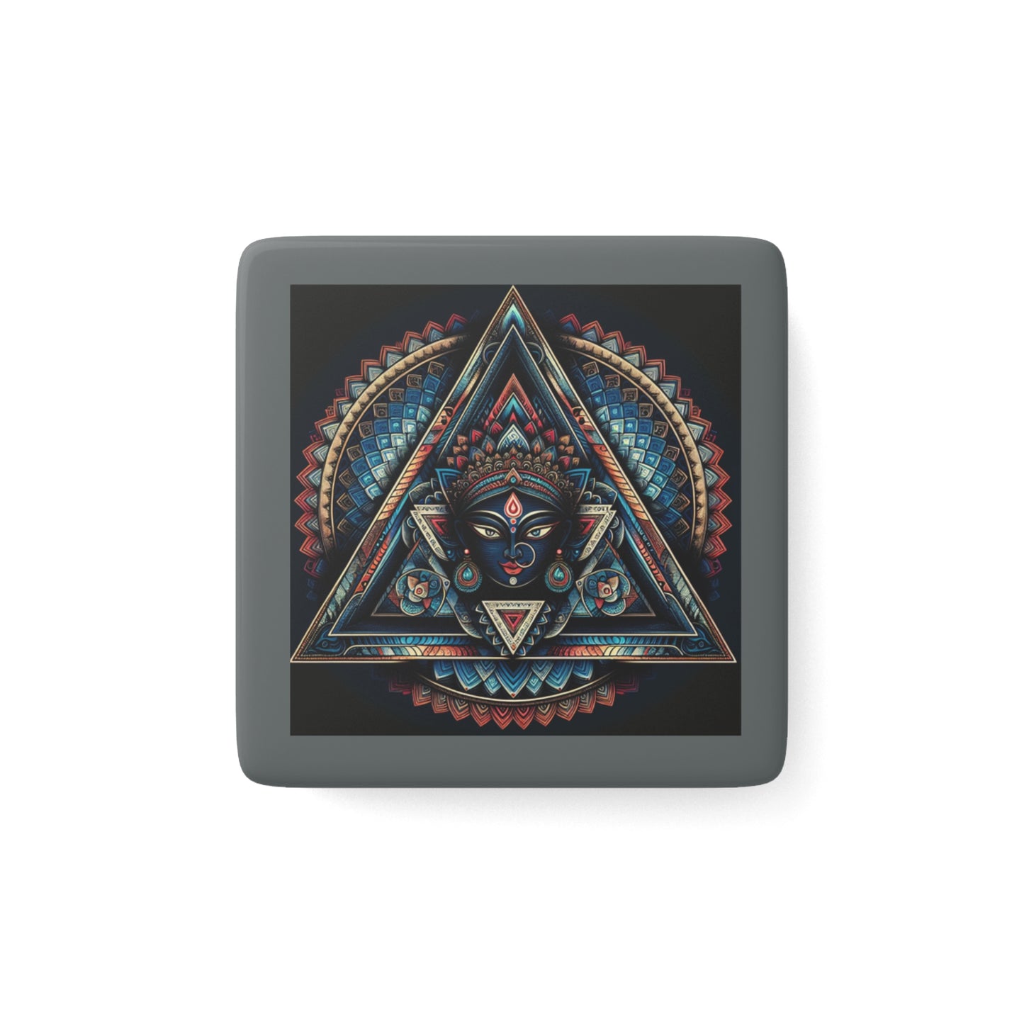 Bohemian Themed Porcelain Magnet, Decorative Fridge Magnet, Housewarming Gift, Mandala Magnet, Spiritual Home Decor